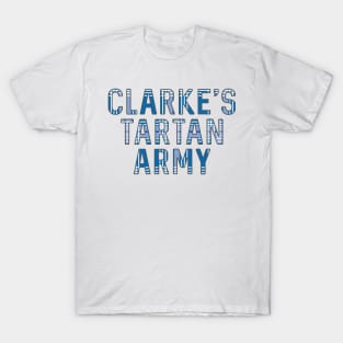 Clarke's Tartan Army, Scottish Saltire Flag Tartan, Scottish Football Slogan Design T-Shirt